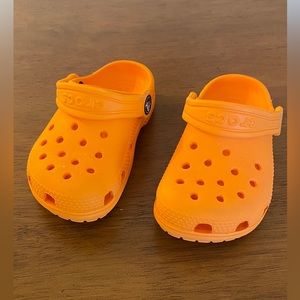 Kids Orange Crocs size little kids C8